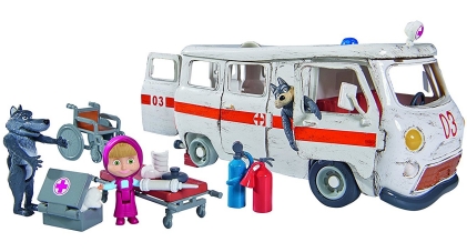 Simba 109309863 - Playset Ambulanza Masha con Personaggi e Accessori
