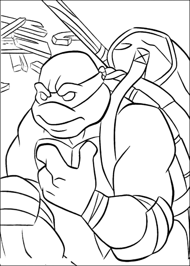 Desenho de Donatello de Tartarugas Ninja para impresso e colorir