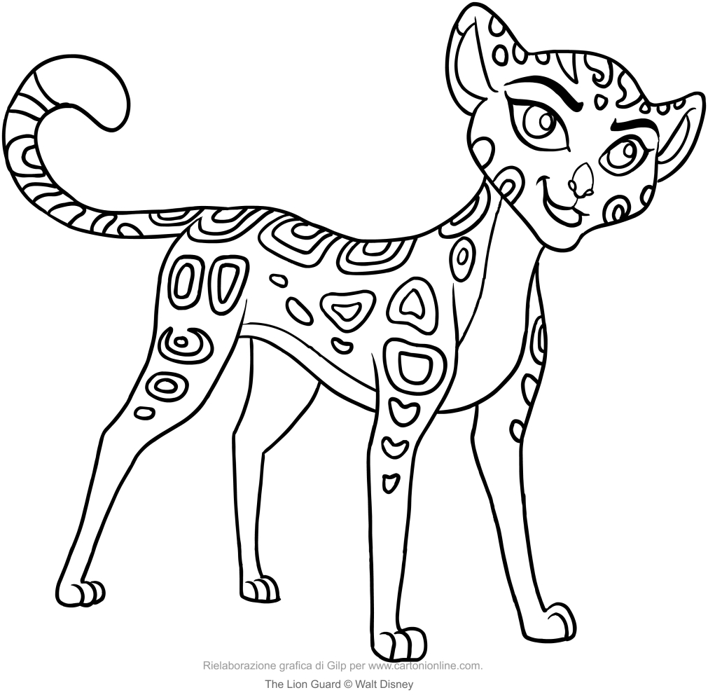 Desenho de Fuli (A Guarda do Leo) para impresso e colorir