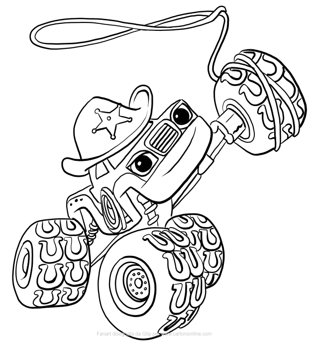 Desenho de Starla de Blaze e as Monster Machines para impresso e colorir