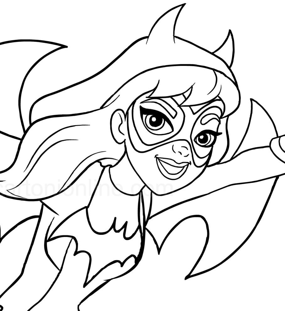 Desenho de Batgirl (o rosto) (DC Superhero Girls) para impresso e colorir