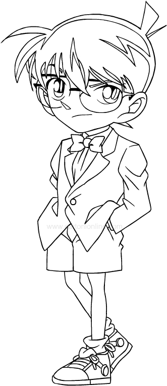 Desenho de Detective Conan para impresso e colorir