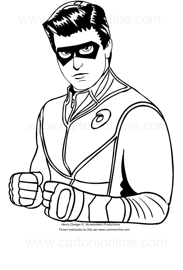 Desenho de Ray Manchester (Capitan Man) de Henry Danger para impresso e colorir