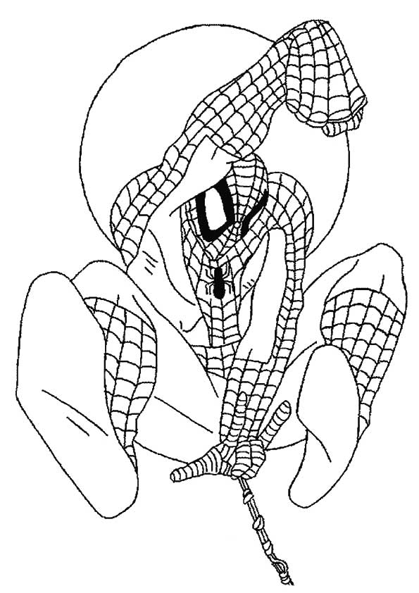 Desenho de Homem-Aranha para impresso e colorir 