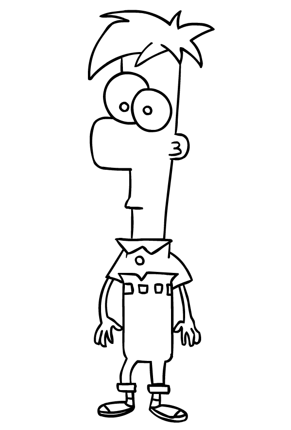 Desenho de Ferb Fletcher de Phineas e Ferb para impresso e colorir