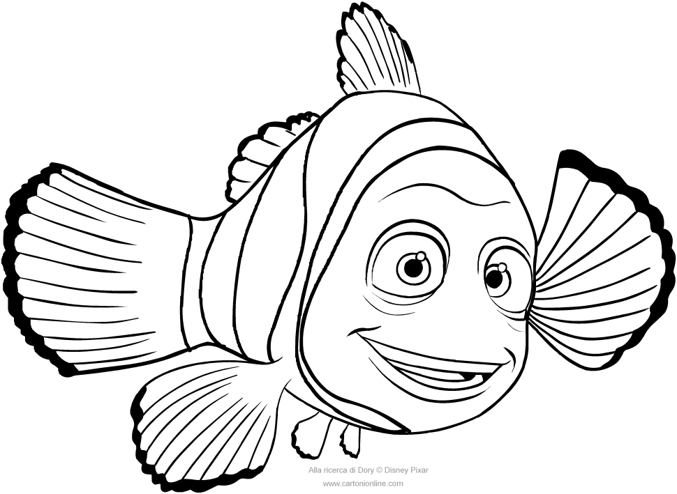 Desenho de Marlin para impresso e colorir