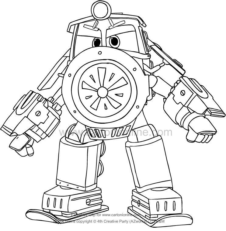 Desenho de Victor de Robot Trains para impresso e colorir