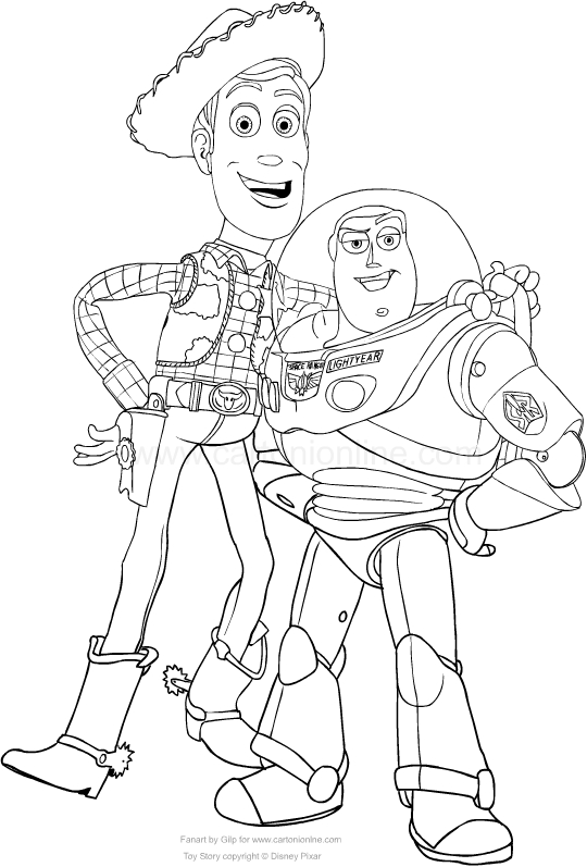 Desenho de Toy Story para impresso e colorir