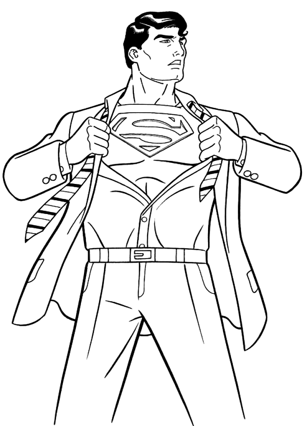 Les coloriages de Clark Kent, qui devient Superman  imprimer et colorier 