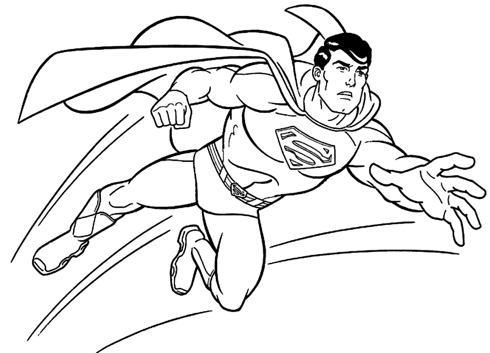Les coloriages de Superman en action  imprimer et colorier 
