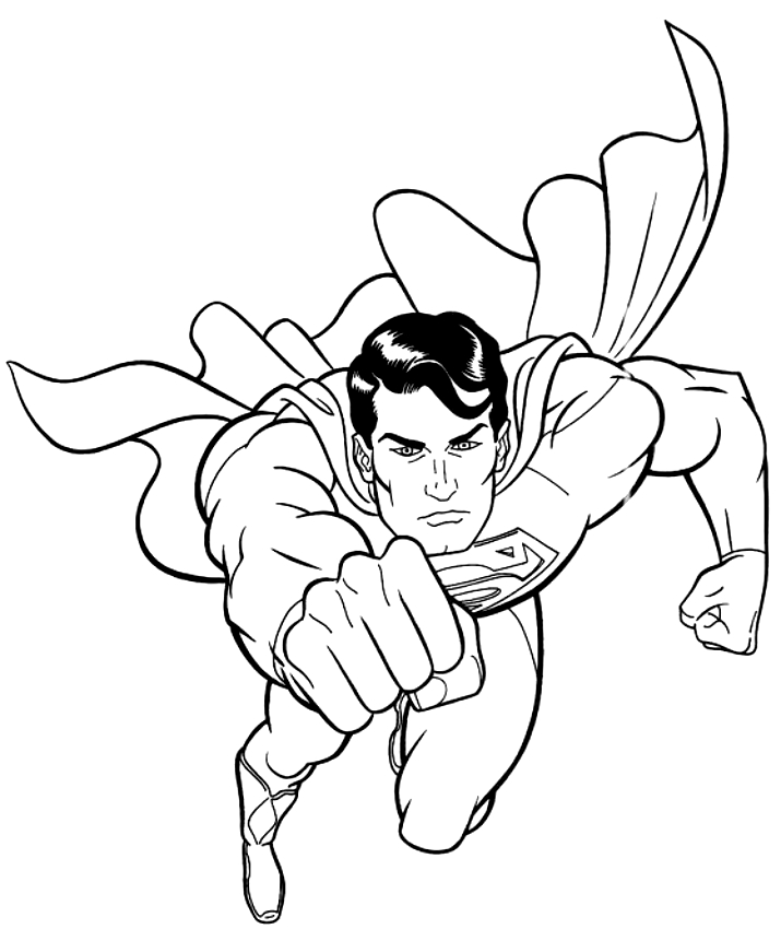 Les coloriages de Superman en action  imprimer et colorier 