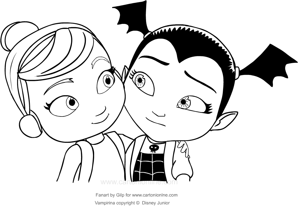 Les coloriages de Vampirina et son amie  imprimer et colorier