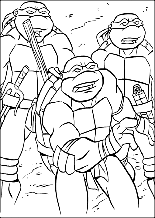 Dibujo de las Tortugas Ninja para imprimir y colorear