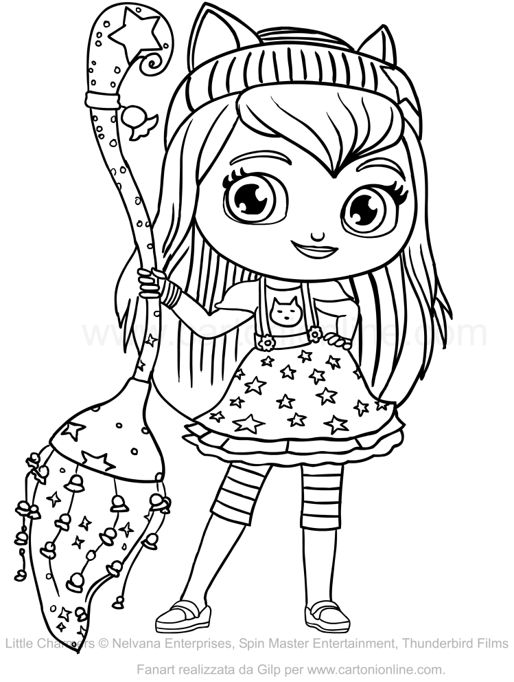 Dibujo de Hazel de las Little Charmers para imprimir y colorear