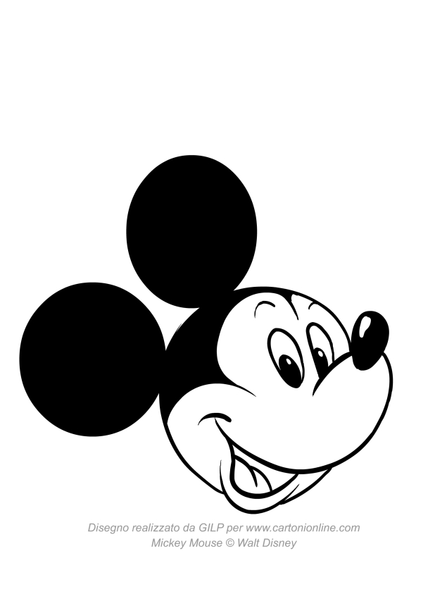 Dibujo de la cara de Mickey Mouse para imprimir y colorear 