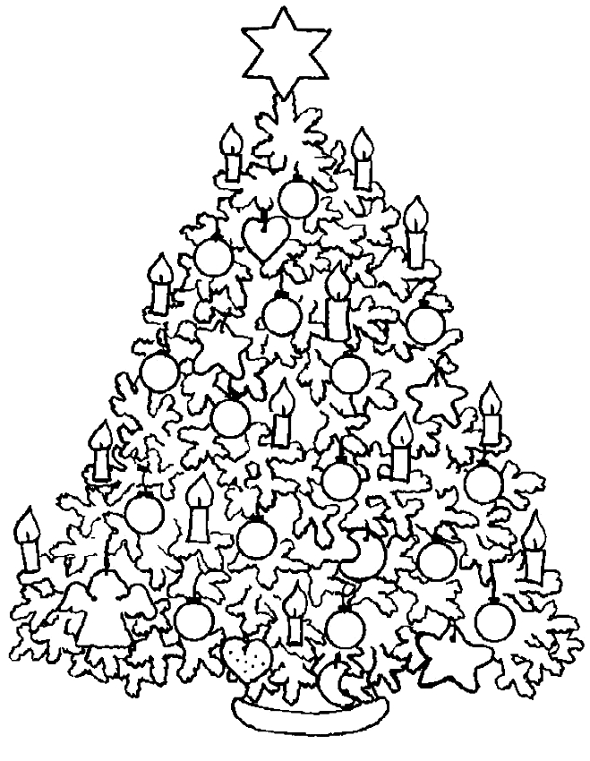 Dibujo de rbol de Navidad para imprimir y colorear