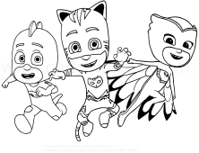 Dibujo  para colorear de los PJ Masks - Super Pigiamini
