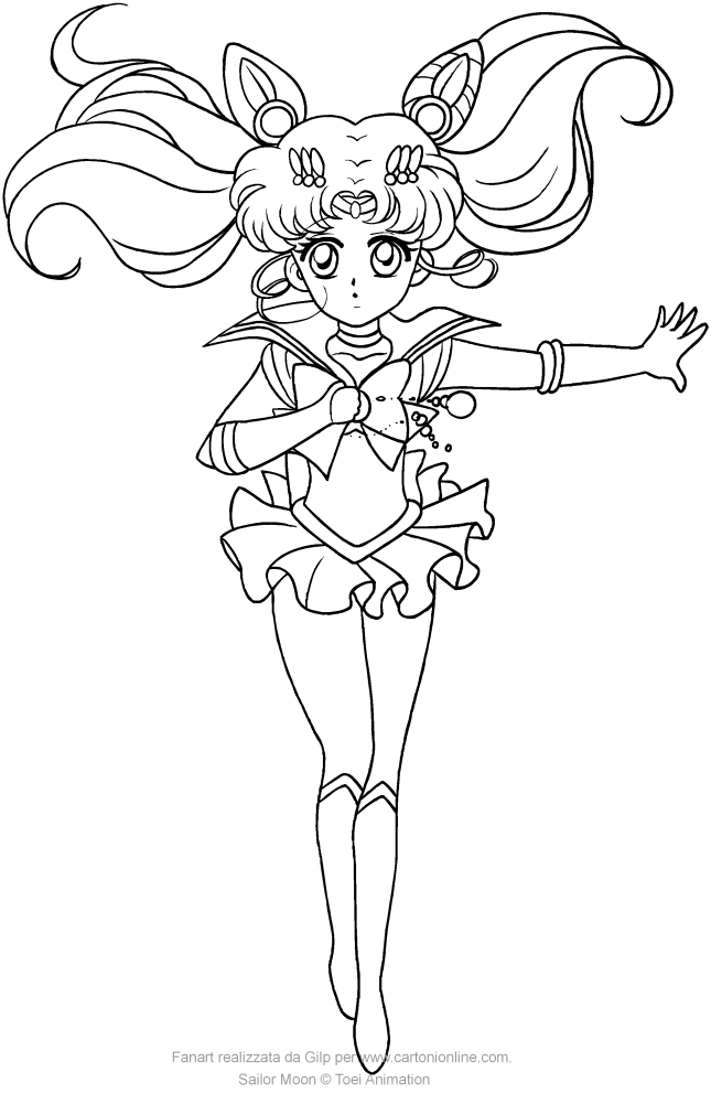 Dibujo de Sailor Chibiusa Crystal para imprimir y colorear