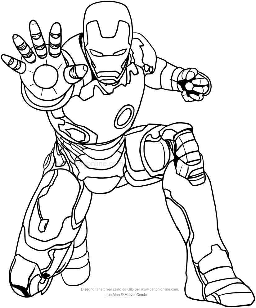 disegni da colorare avengers iron man