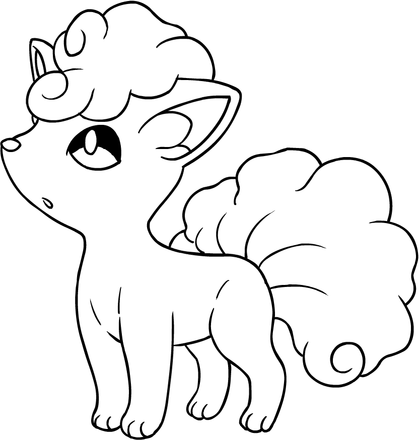 Disegno Di Alolan Vulpix Dei Pokemon Sole E Luna Da Colorare Coloriamo