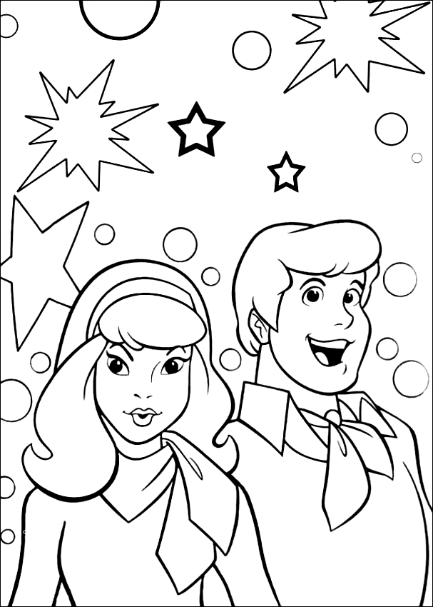Disegno di Daphne e Fred di Scooby-Doo da stampare e colorare