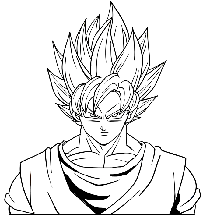 Goku Super Sayan Di Terzo Livello Disegno Da Colorare Gratis Dragon