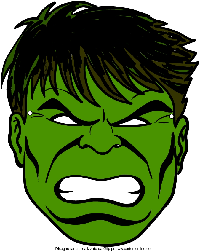 Maschera di Hulk (Avengers) da ritagliare