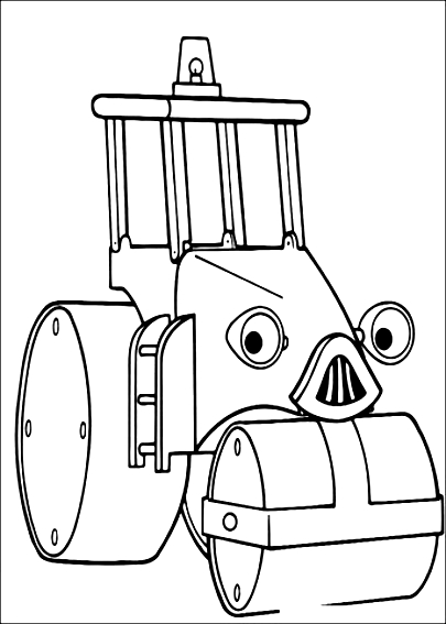 Drawing of Rullo from Bob the Builder to print and coloring