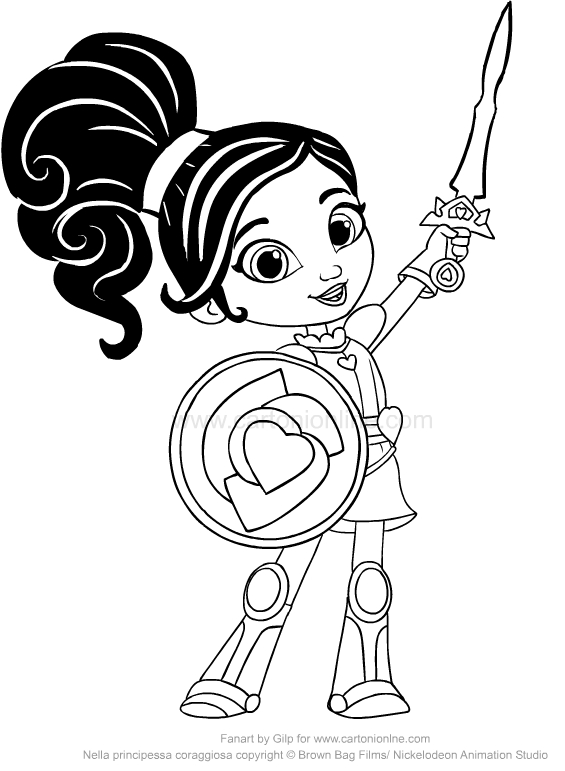 Drawing Nella the Princess Knight coloring pages printable for kids