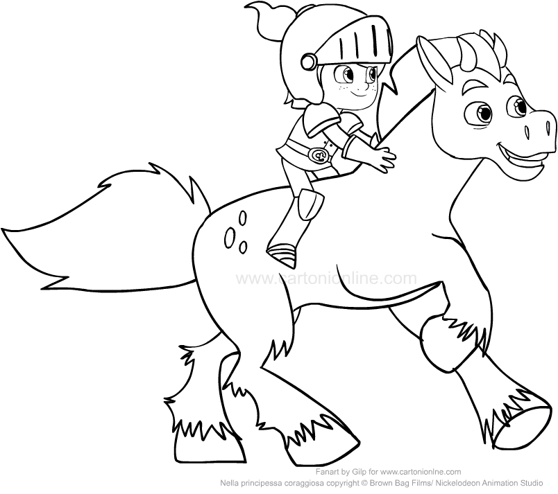 Drawing Sir Garrett and the horse Clot coloring pages printable for kids