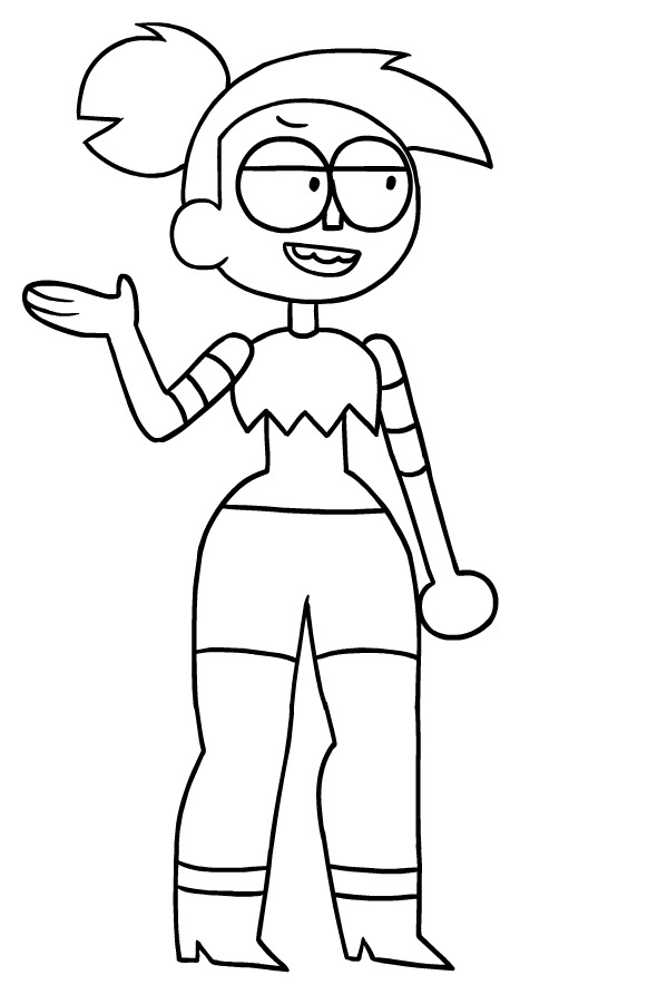 Drawing of Enid di OK K.O. to print and coloring