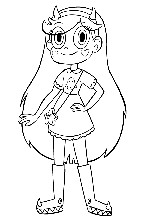 Drawing of Star Butterfly di Star vs the Forces of Evil to print and coloring