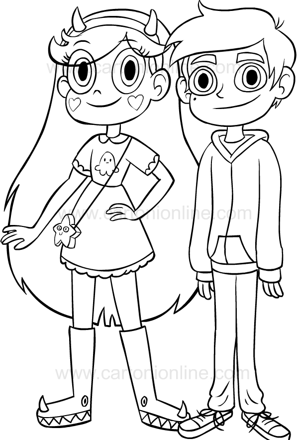 Drawing of Star vs the Forces of Evil to print and coloring
