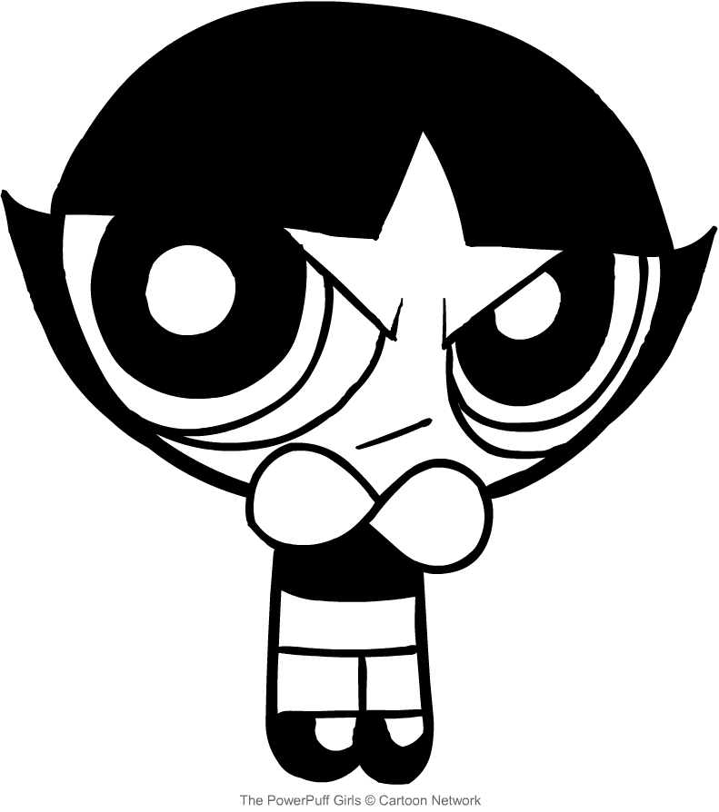 Drawing Buttercup sullenly (The Powerpuff Girls) coloring pages printable for kids