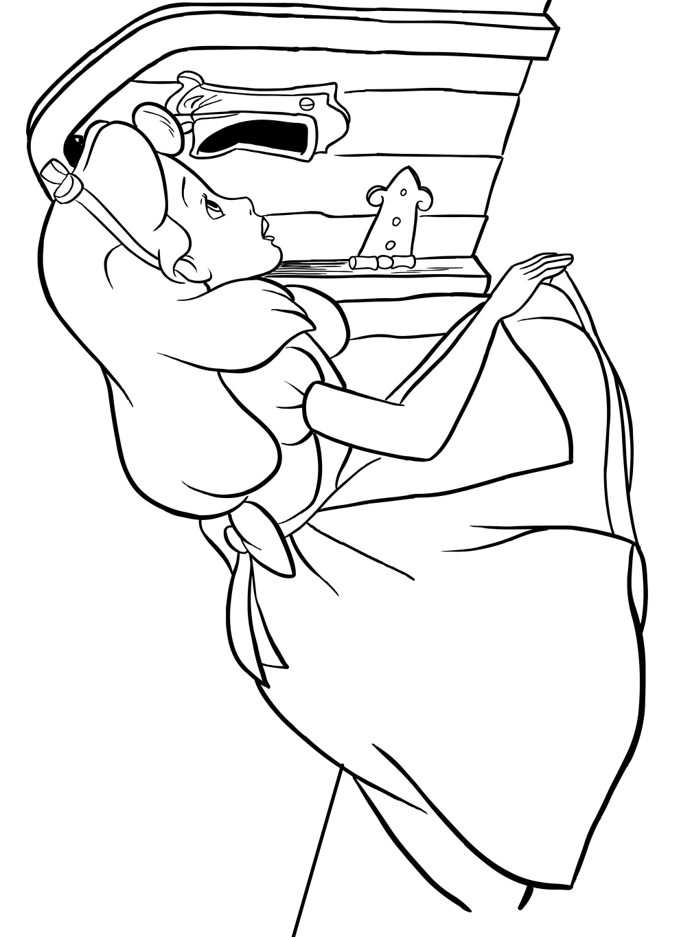  Alice with the small speaker door, coloring page to print