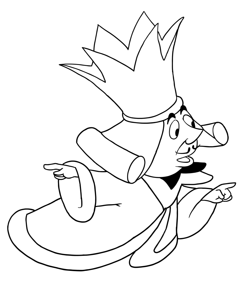 Drawing of King of Hearts, coloring page to print