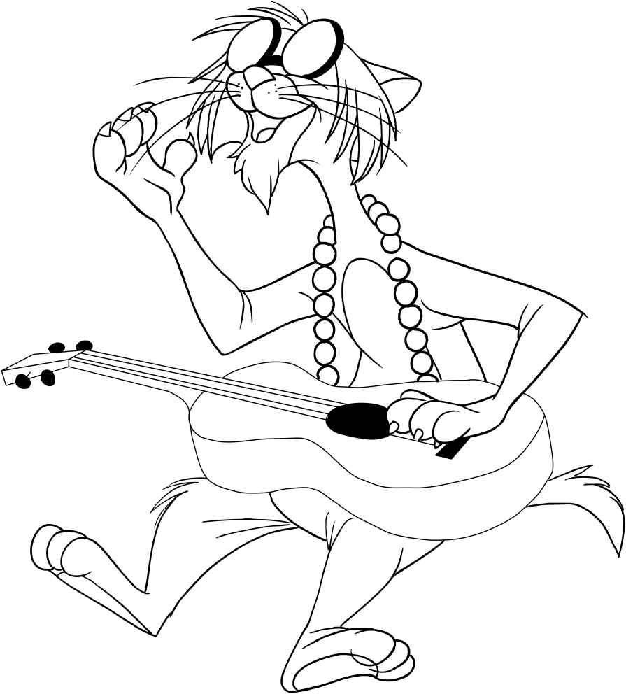  Hit Cat of Aristocats, coloring page to print