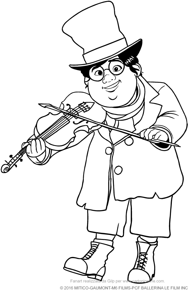  Mathurin il violinista (Ballerina the movie) coloring page to print