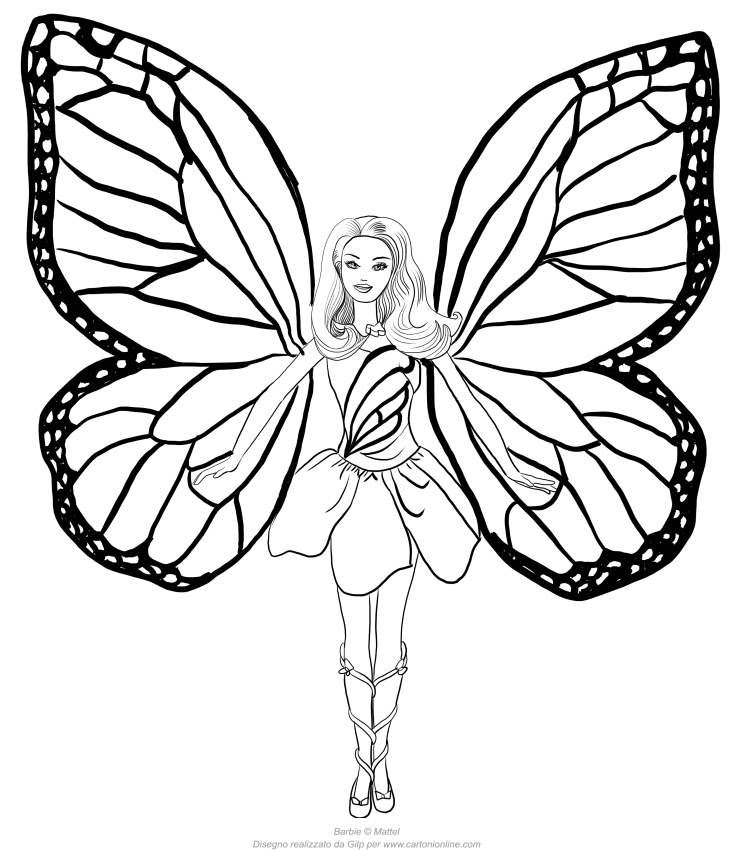 barbie mariposa pages coloring pages