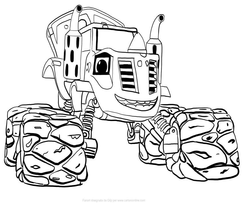  Zeg of Blaze and the monster machines coloring page to print