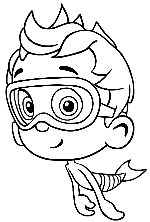 Drawing of Nonny from the Bubble Guppies to print and coloring