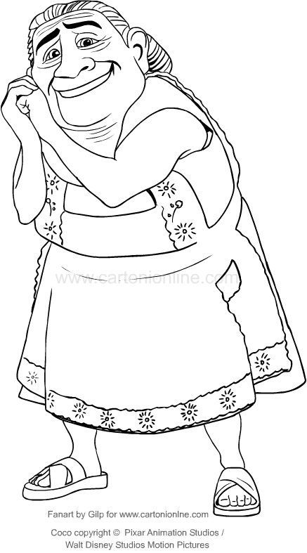 Drawing Abuelita Coco the movie coloring page - jeffersonclan