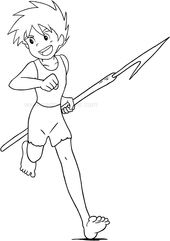 Drawing Future Boy Conan coloring pages printable for kids