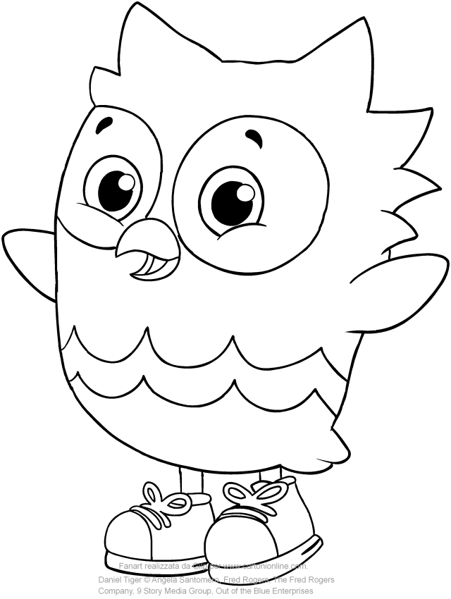  O the owl, friend of Daniel Tiger coloring page to print