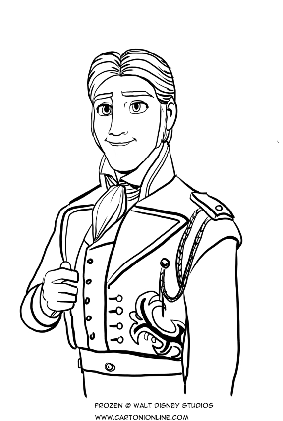 Prince Hans foreground coloring page