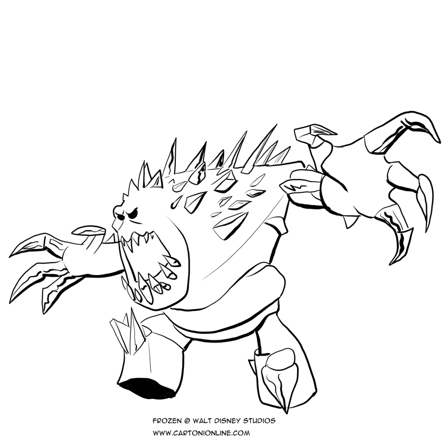 Elsa's Ice Monster coloring page