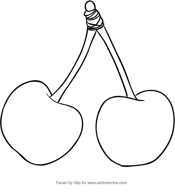 Drawing cherries coloring pages printable