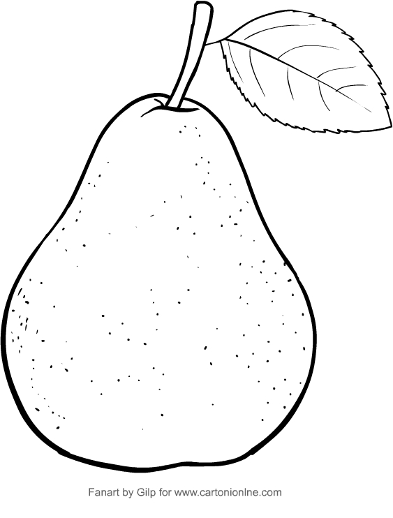 Drawing pear coloring pages printable