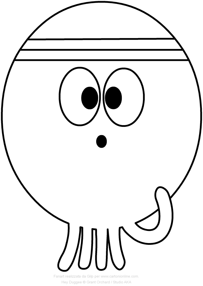  Betty the octopus of Hey Duggee coloring page to print