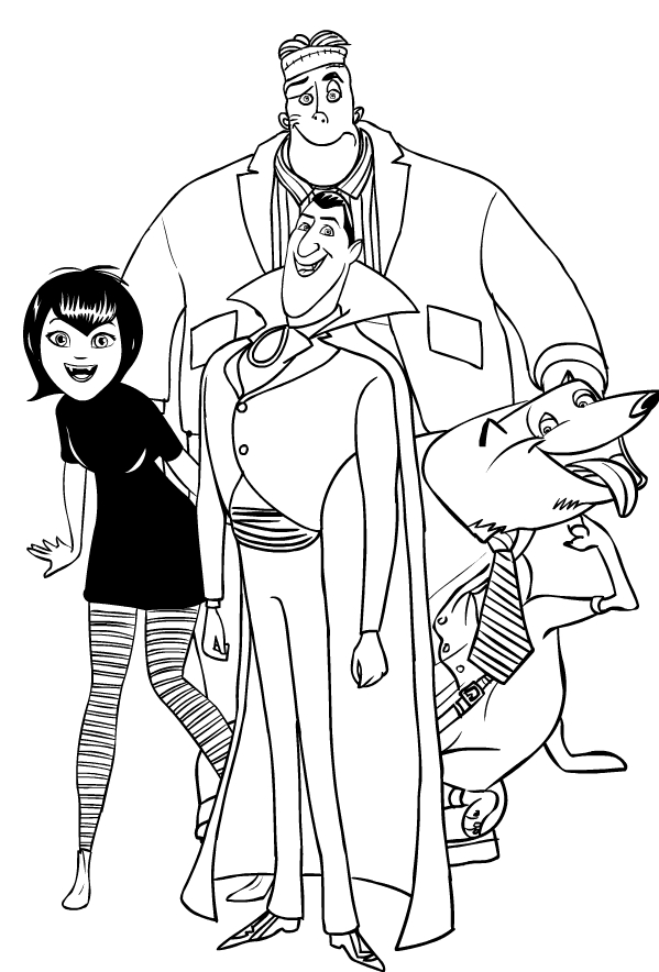Drawing of Hotel Transylvania to print and coloring